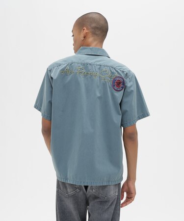 《A.A.R.C》FADED PATCHED S／S ZIP WORK SHIRT