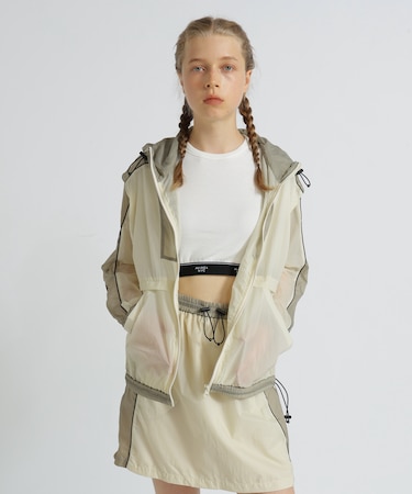 《WOMAN》SHEER COLOR SCHEME HOODIE JACKET／シアーカラースキーム フーディージャケット