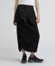 NYLON×DOUBLE KNIT LAYERED SKIRT/ナイロン×ダブルニットレイヤードスカート