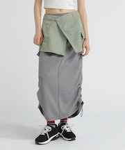 NYLON×DOUBLE KNIT LAYERED SKIRT／ナイロン×ダブルニットレイヤードスカート