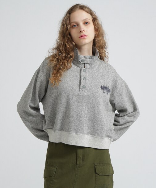 《WOMAN》HALF BUTTON VINTAGE SWEAT