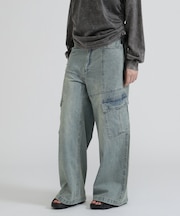PANEL CARGO DENIM PANTS