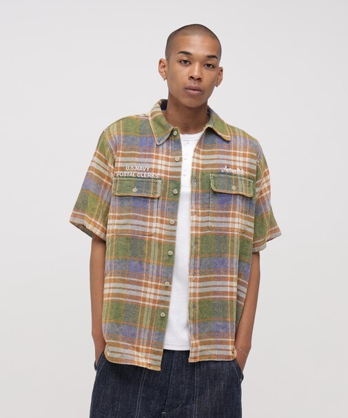 《AVIREX × UNIVERSAL OVERALL》POSTAL FLANNEL SHIRT