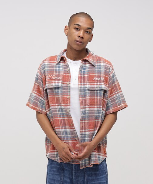 《AVIREX × UNIVERSAL OVERALL》POSTAL FLANNEL SHIRT