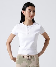 《DAILY／WOMAN》 S／S HENLEY NECK T-SHIRT