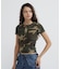 《WEB限定／DAILY／デイリー／WOMAN》RIB CAMO S／S HENLEY NECK T-SHIRT