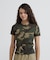 《WEB限定／DAILY／デイリー／WOMAN》 RIB CAMO S／S CREW NECK T-SHIRT