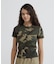 《WEB限定／DAILY／デイリー／WOMAN》 RIB CAMO S／S CREW NECK T-SHIRT