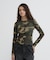 《WEB限定／DAILY／デイリー／WOMAN》RIB CAMO L／S CREW NECK T-SHIRT