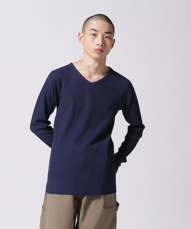 《DAILY/デイリー》L/S THERMAL V-NECK T-SHIRT