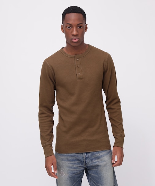 《DAILY/デイリー》L/S THERMAL HENRY NECK T-SHIRT