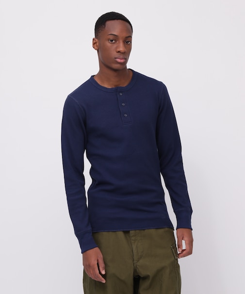 《DAILY/デイリー》L/S THERMAL HENRY NECK T-SHIRT