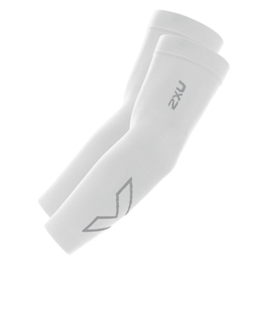 ツー・タイムズ・ユー（2XU）フレックスラン コンプレッション アームスリーブ UA4009A-WHT/GRY