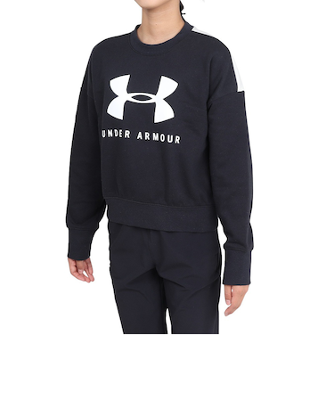 アンダーアーマー（UNDER ARMOUR）ジュニア ガールズ スポーツスタイル フリース クルーシャツ 1348201 BLK/WHT AT オンライン価格