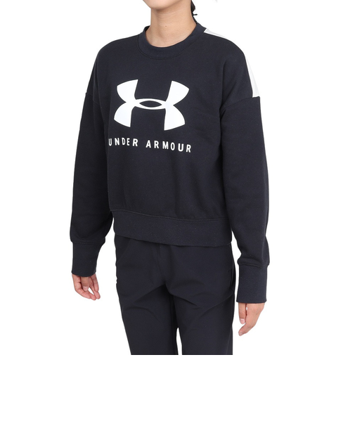 アンダーアーマー（UNDER ARMOUR）ジュニア ガールズ スポーツスタイル フリース クルーシャツ 1348201 BLK/WHT AT オンライン価格