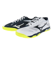 ミズノ（MIZUNO）卓球シューズ ウエーブメダル 6 (WAVE MEDAL) 81GA191514 ホワイト×ネイビー×イエロー 男女兼用