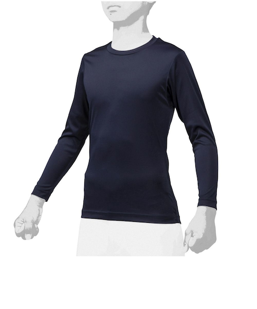 ミズノ（MIZUNO）野球 アンダーシャツ ジュニア ローネック 長袖 インナー シャツ 2枚組 12JA0Q1314