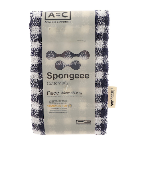 Spongeeeフェイスタオル チェック 911PA0AZ6828CHBLU