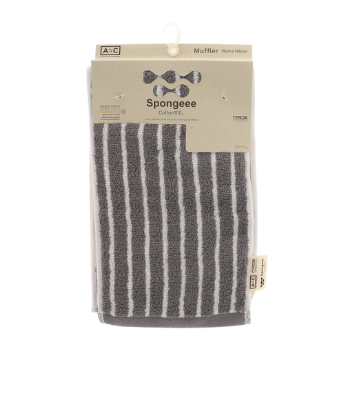 Spongeee マフラータオル ストライプ 911PA0AZ6827STGRY