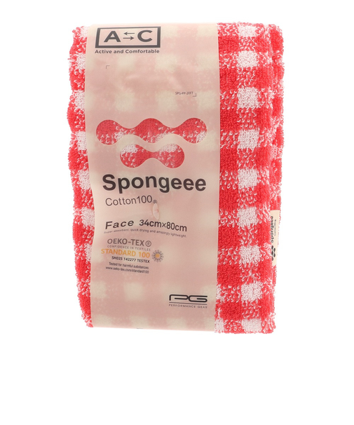 Spongeee フェイスタオル チェック 911PA0AZ6828CHRED