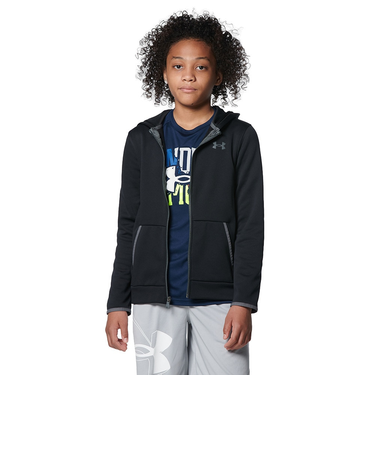 アンダーアーマー(UNDER ARMOUR)パーカー ボーイズ アーマーフリース フルジップ 1357605 BLK/PCG AT オンライン価格