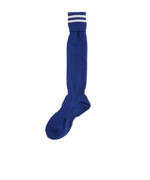サッカー ソックス ドライプラス ライン ストッキング 1足組 750GM9OK002-BLU-M 青 靴下 速乾