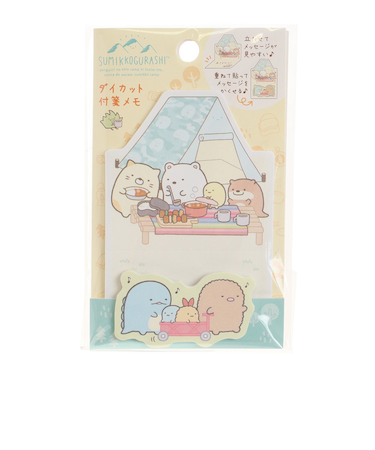 ダイカット付箋メモ かわうそとすみっコキャンプ カレーづくり MW63701