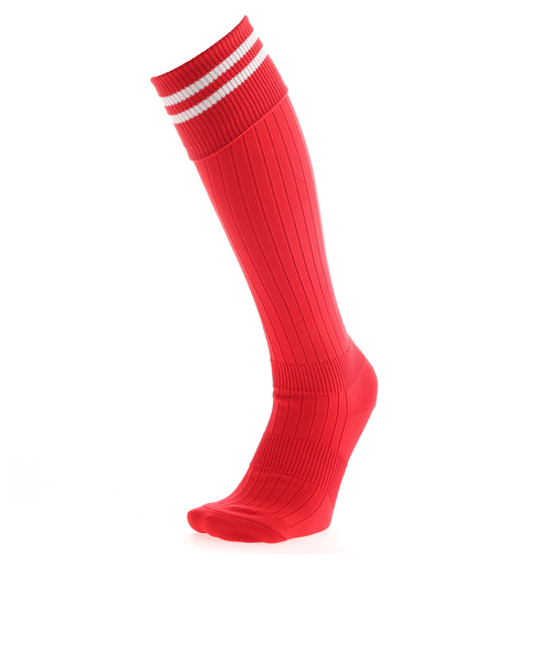 サッカー ソックス ジュニア ドライプラス ライン ストッキング 1足組 750GM9OK002-RED-J 赤