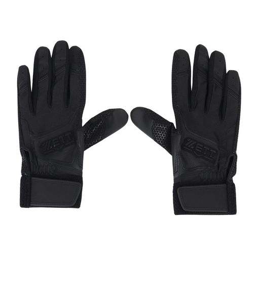 ゼット（ZETT）バッティンググローブ 両手用 手のひらシリコン加工 BG519HS-1900 高校野球対応 黒