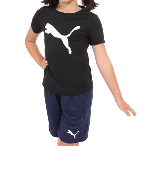 プーマ（PUMA）Tシャツ 半袖 キッズ ガールズ 女の子 ESS アクティブ Tシャツ 黒 ブラック 589039 01 BLK