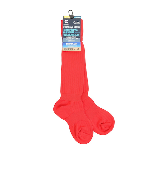 サッカー ソックス ドライプラス ストッキング 1足組 750GM9OK001-RED-J 赤 靴下 速乾