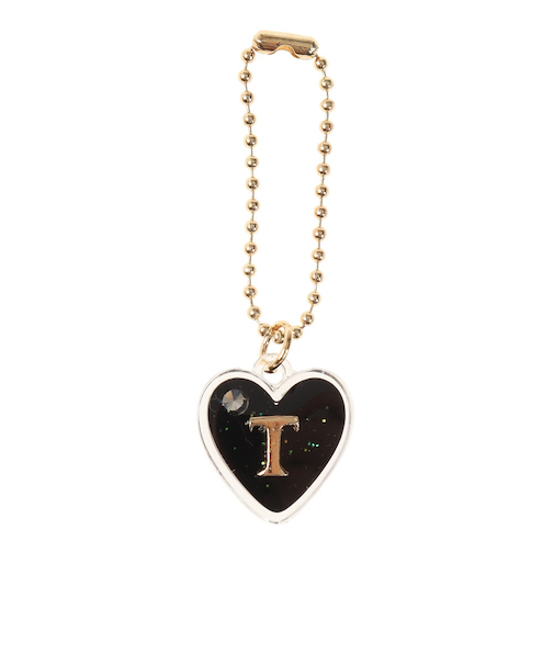 プチハートイニシャルチャーム T HK122BK T