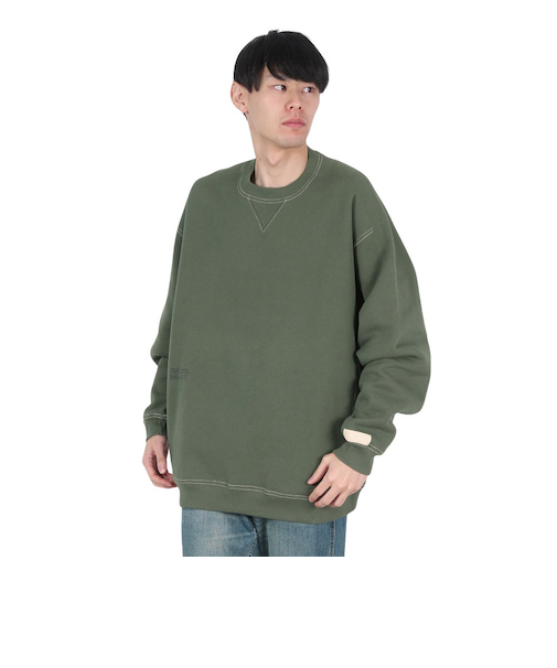 ニューバランス(new balance)トレーナー メンズ 裏起毛 1000 カーキ オーバーサイズフィット AMT25020NSE