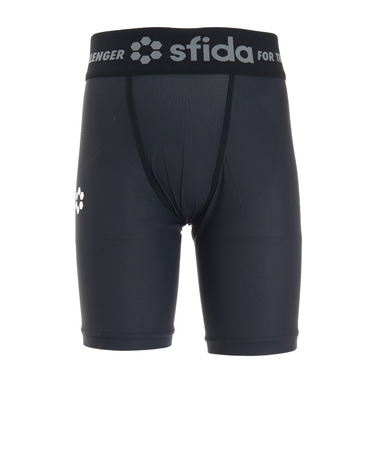スフィーダ（SFIDA）ジュニア サッカー フットサル BP コンプレッションベースレイヤーハーフタイツ SA-21828JR BLK 冷感 速乾