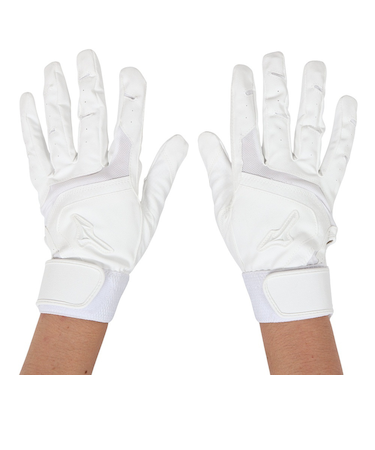 ミズノ(MIZUNO)バッティンググローブ 両手用 ガチグラブHS 1EJEH15510 高校野球対応 白