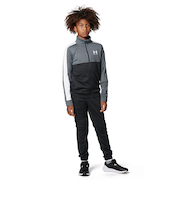 アンダーアーマー（UNDER ARMOUR）ジュニア ジャージ 上下セット CBLOCK KNIT トレーニングスーツ キッズ 1373978 001