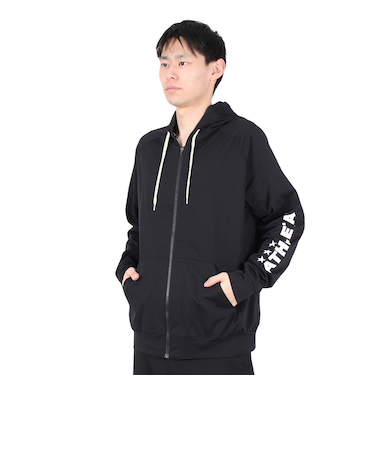 アスレタ（ATHLETA）カラー杢スウェットZIPパーカー 3359 BLK スポーツウェア 速乾