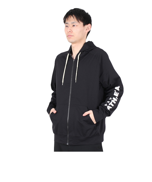 アスレタ（ATHLETA）カラー杢スウェットZIPパーカー 3359 BLK スポーツウェア 速乾
