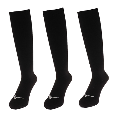 ミズノ（MIZUNO）野球 野球 カラーソックスロング 3足組 12JX2U1309 26-29 ブラック