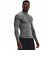 アンダーアーマー（UNDER ARMOUR）着圧 長袖 ヒートギア(夏向け) ロングスリーブ モックシャツ 1369606 090 速乾 防臭 グレー