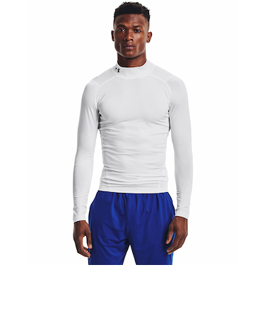 アンダーアーマー(UNDER ARMOUR)着圧 長袖 ヒートギア(夏向け) ロングスリーブ モックシャツ 1369606 100 速乾