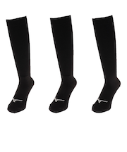 ミズノ（MIZUNO）野球 野球 カラーソックスロング 3足組 12JX2U1209 24-27 ブラック