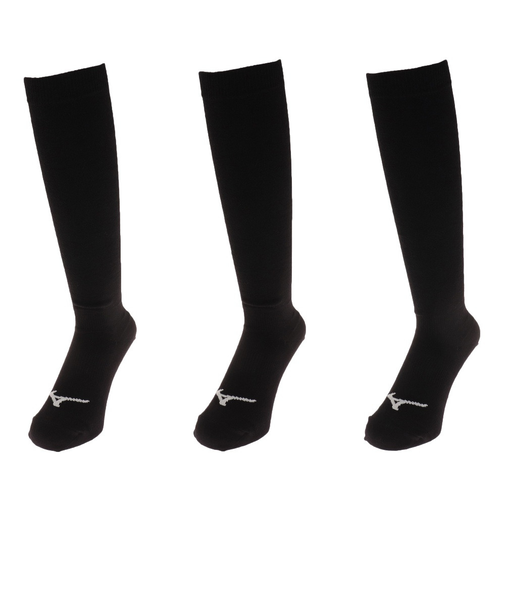 ミズノ（MIZUNO）野球 野球 カラーソックスロング 3足組 12JX2U1209 24-27 ブラック