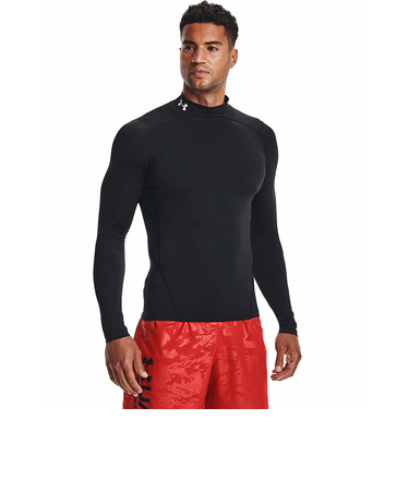 アンダーアーマー(UNDER ARMOUR)着圧 長袖 ヒートギア(夏向け) ロングスリーブ モックシャツ 1369606 001 黒