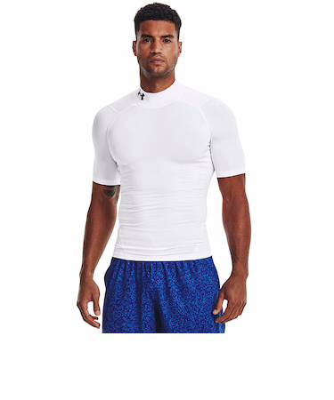 アンダーアーマー（UNDER ARMOUR）ヒートギア(夏向け) コンプレッション モック ショートスリーブ シャツ 1372586 100 速乾