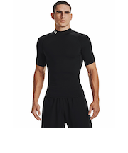 アンダーアーマー（UNDER ARMOUR）ヒートギア(夏向け) コンプレッション モック ショートスリーブ シャツ 1372586 001 速乾