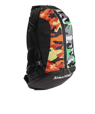 スポルディング（SPALDING）ケイジャー マルチカモ グリーン×オレンジ 32L 40-007MGO バスケットボール リュック ボール 収納
