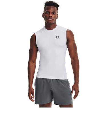 アンダーアーマー(UNDER ARMOUR)ヒートギア 夏向け コンプレッション スリーブレス シャツ 1361522 100 速乾 タンクトップ 防臭 スト…
