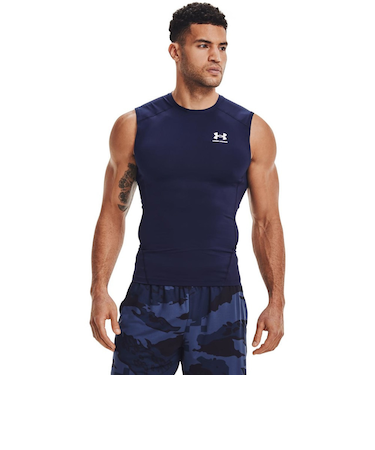 アンダーアーマー（UNDER ARMOUR）ヒートギア 夏向け コンプレッション スリーブレス シャツ 1361522 410 速乾 タンクトップ