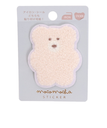 モコモカ 刺繍ステッカー クリーム 69871